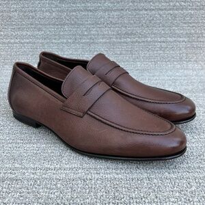TO BOOT NEW YORK Adam Derrick Ravello Penny Loafer Leather Brown Men's Size 8.5